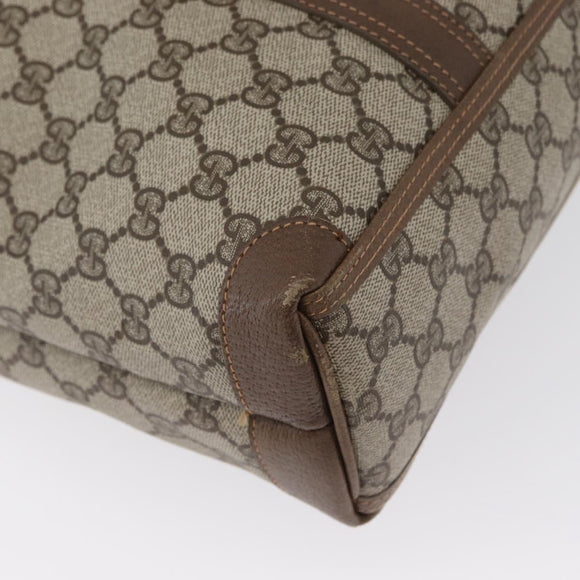 GUCCI GG Supreme Tote Bag PVC Leather Beige Auth 173541