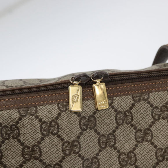 GUCCI GG Supreme Tote Bag PVC Leather Beige Auth 173541