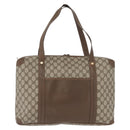 GUCCI GG Supreme Tote Bag PVC Leather Beige Auth 173541-13