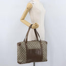 GUCCI GG Supreme Tote Bag PVC Leather Beige Auth 173541-27