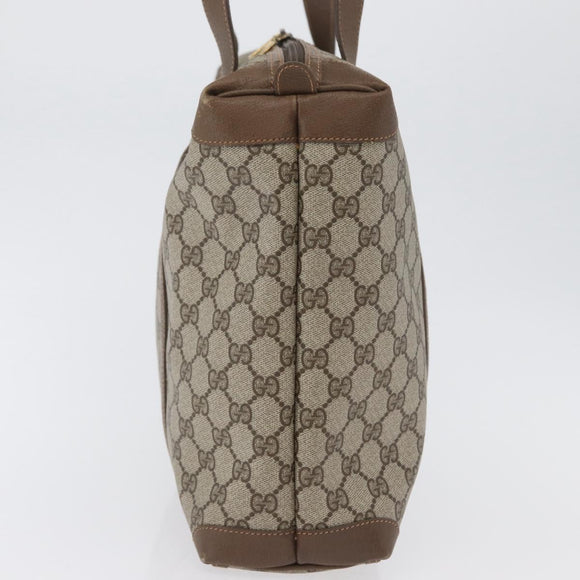 GUCCI GG Supreme Tote Bag PVC Leather Beige Auth 173541
