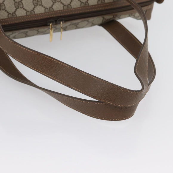 GUCCI GG Supreme Tote Bag PVC Leather Beige Auth 173541