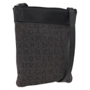 BVLGARI Logo Mania Shoulder Bag Canvas Black Silver Auth 173542-1