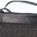BVLGARI Logo Mania Shoulder Bag Canvas Black Silver Auth 173542-18
