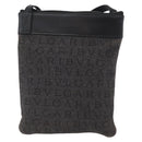 BVLGARI Logo Mania Shoulder Bag Canvas Black Silver Auth 173542-13