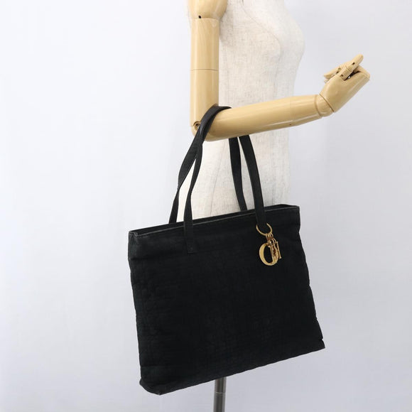 Christian Dior Canage Tote Bag Black Gold Auth 173544