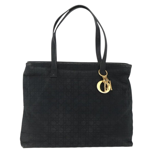 Christian Dior Canage Tote Bag Black Gold Auth 173544