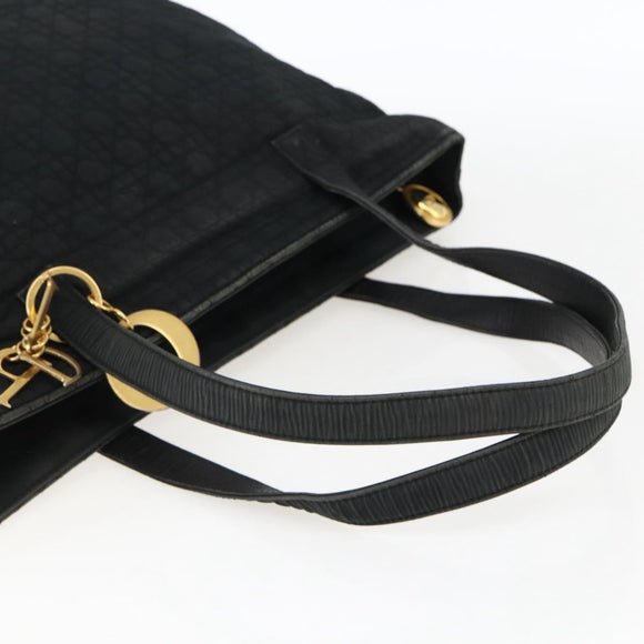 Christian Dior Canage Tote Bag Black Gold Auth 173544