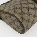 GUCCI GG Supreme Web Sherry Line Clutch Bag PVC Beige Gold 22 01 012 Auth 173548-16