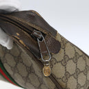 GUCCI GG Supreme Web Sherry Line Clutch Bag PVC Beige Gold 22 01 012 Auth 173548-8