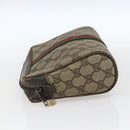 GUCCI GG Supreme Web Sherry Line Clutch Bag PVC Beige Gold 22 01 012 Auth 173548-3