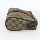 GUCCI GG Supreme Web Sherry Line Clutch Bag PVC Beige Gold 22 01 012 Auth 173548-4