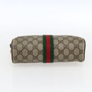 GUCCI GG Supreme Web Sherry Line Clutch Bag PVC Beige Gold 22 01 012 Auth 173548-6