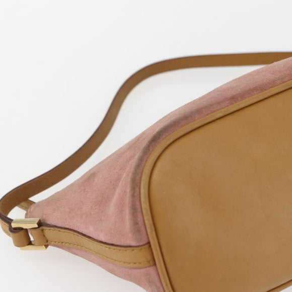 GUCCI Accessory Pouch Suede Pink Gold 039 1103 Auth 173549