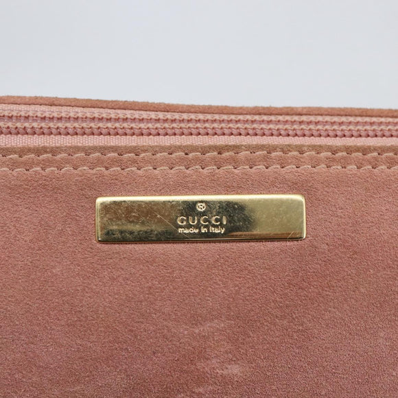 GUCCI Accessory Pouch Suede Pink Gold 039 1103 Auth 173549