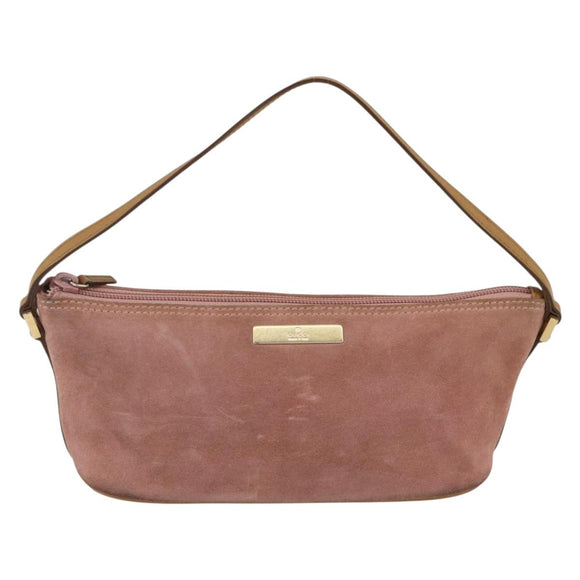 GUCCI Accessory Pouch Suede Pink Gold 039 1103 Auth 173549