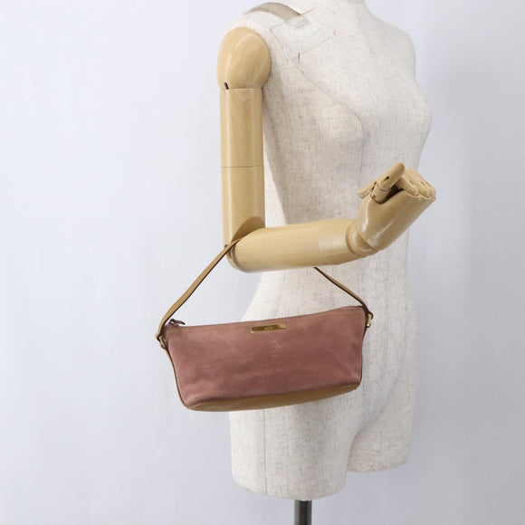 GUCCI Accessory Pouch Suede Pink Gold 039 1103 Auth 173549