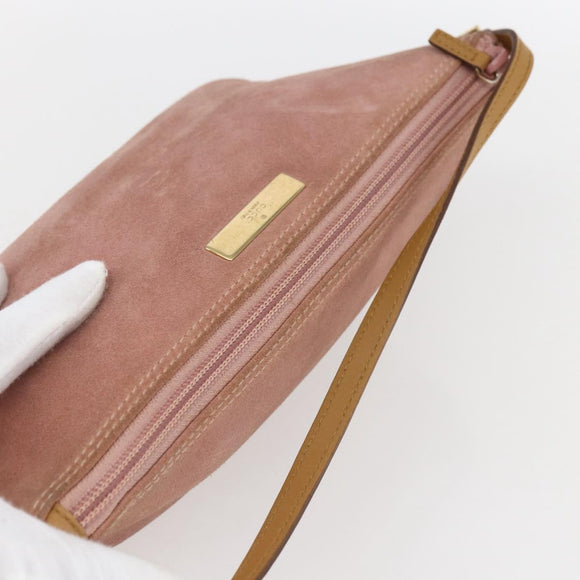 GUCCI Accessory Pouch Suede Pink Gold 039 1103 Auth 173549