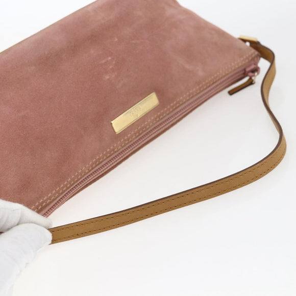 GUCCI Accessory Pouch Suede Pink Gold 039 1103 Auth 173549