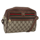 GUCCI GG Supreme Web Sherry Line Bag PVC Beige Gold 001 56 6655 Auth 173550-1