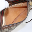 GUCCI GG Supreme Web Sherry Line Bag PVC Beige Gold 001 56 6655 Auth 173550-11