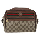 GUCCI GG Supreme Web Sherry Line Bag PVC Beige Gold 001 56 6655 Auth 173550-13