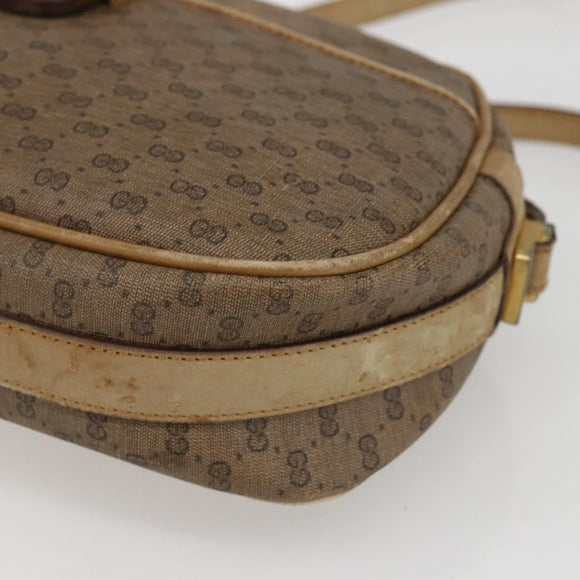 GUCCI Micro GG Supreme Shoulder Bag PVC Beige Gold 001 418 4795 Auth 173551