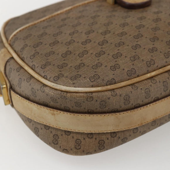 GUCCI Micro GG Supreme Shoulder Bag PVC Beige Gold 001 418 4795 Auth 173551