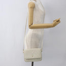 VALENTINO Shoulder Bag Leather White Gold Auth 173552-22