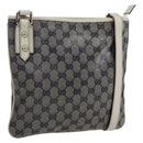 GUCCI GG Crystal Shoulder Bag Coated Canvas Navy Gold 257246 Auth 173553V-1