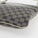 GUCCI GG Crystal Shoulder Bag Coated Canvas Navy Gold 257246 Auth 173553V-14