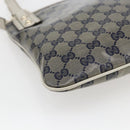 GUCCI GG Crystal Shoulder Bag Coated Canvas Navy Gold 257246 Auth 173553V-15