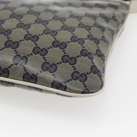 GUCCI GG Crystal Shoulder Bag Coated Canvas Navy Gold 257246 Auth 173553V