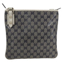 GUCCI GG Crystal Shoulder Bag Coated Canvas Navy Gold 257246 Auth 173553V-2