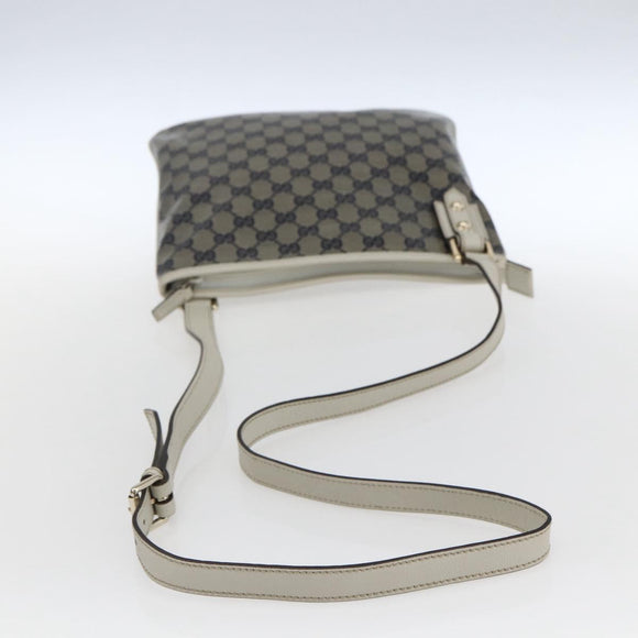 GUCCI GG Crystal Shoulder Bag Coated Canvas Navy Gold 257246 Auth 173553V