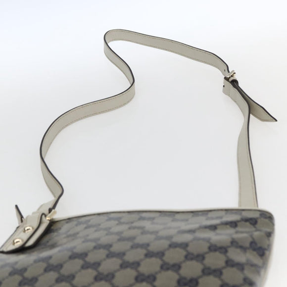 GUCCI GG Crystal Shoulder Bag Coated Canvas Navy Gold 257246 Auth 173553V