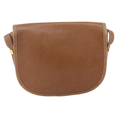 LOEWE Anagram Shoulder Bag Leather Brown Gold Auth 173554 - 0