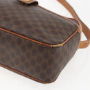 CELINE Macadam Canvas Shoulder Bag PVC Leather Brown Gold Auth 173557-10