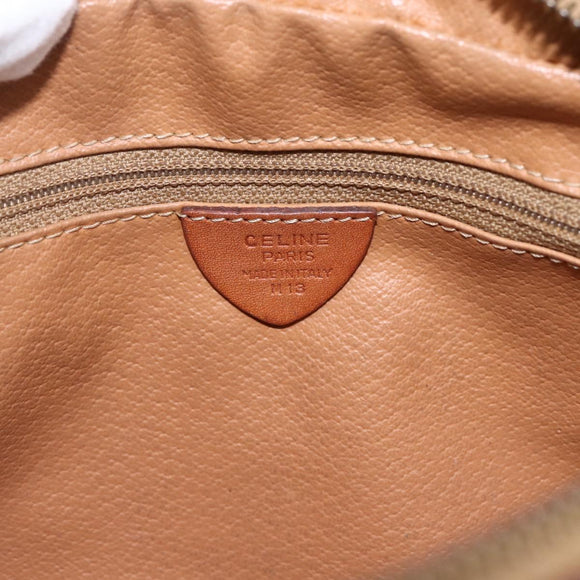 CELINE Macadam Canvas Shoulder Bag PVC Leather Brown Gold Auth 173557