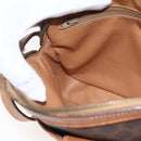 CELINE Macadam Canvas Shoulder Bag PVC Leather Brown Gold Auth 173557-19