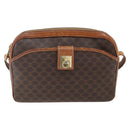 CELINE Macadam Canvas Shoulder Bag PVC Leather Brown Gold Auth 173557-2