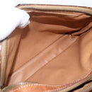 CELINE Macadam Canvas Shoulder Bag PVC Leather Brown Gold Auth 173557-22