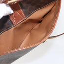 CELINE Macadam Canvas Shoulder Bag PVC Leather Brown Gold Auth 173557-23