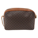 CELINE Macadam Canvas Shoulder Bag PVC Leather Brown Gold Auth 173557-3