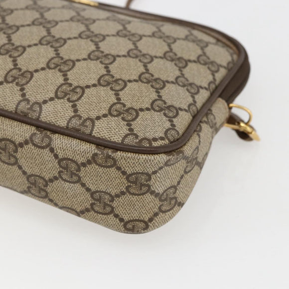 GUCCI GG Supreme Shoulder Bag PVC Beige Gold 97 02 068 Auth 173558A