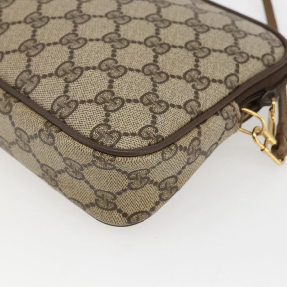 GUCCI GG Supreme Shoulder Bag PVC Beige Gold 97 02 068 Auth 173558A