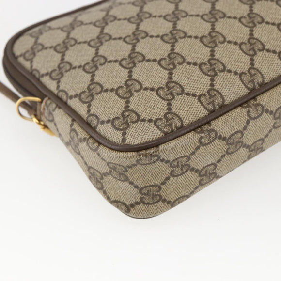 GUCCI GG Supreme Shoulder Bag PVC Beige Gold 97 02 068 Auth 173558A
