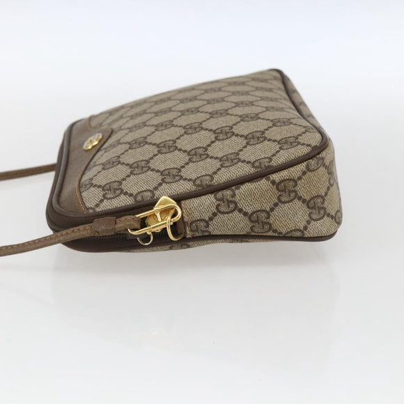 GUCCI GG Supreme Shoulder Bag PVC Beige Gold 97 02 068 Auth 173558A