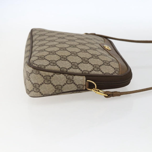 GUCCI GG Supreme Shoulder Bag PVC Beige Gold 97 02 068 Auth 173558A