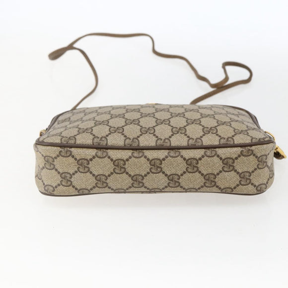 GUCCI GG Supreme Shoulder Bag PVC Beige Gold 97 02 068 Auth 173558A